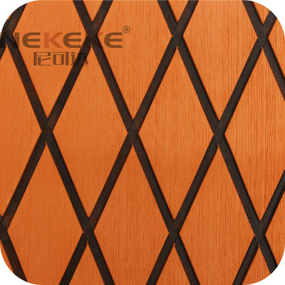 EVA Deck Sheet Orange+Black Lines+ diamond on surface